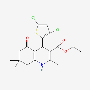 molecular formula C19H21Cl2NO3S B11108037 Ethyl 4-(3,5-dichlorothiophen-2-yl)-2,7,7-trimethyl-5-oxo-1,4,5,6,7,8-hexahydroquinoline-3-carboxylate 
