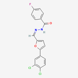 molecular formula C18H11Cl2FN2O2 B11108075 N'-{(Z)-[5-(3,4-dichlorophenyl)furan-2-yl]methylidene}-4-fluorobenzohydrazide 