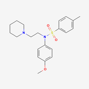 molecular formula C21H28N2O3S B11113503 N-(4-methoxyphenyl)-4-methyl-N-[2-(piperidin-1-yl)ethyl]benzenesulfonamide 