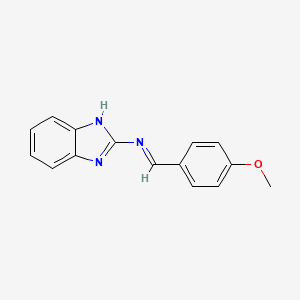 molecular formula C15H13N3O B11113595 N-[(E)-(4-methoxyphenyl)methylidene]-1H-benzimidazol-2-amine 