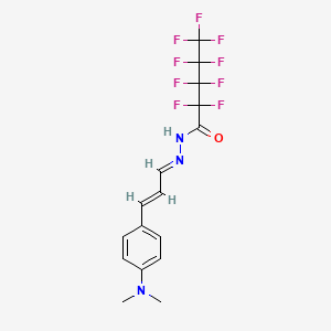 molecular formula C16H14F9N3O B11113598 N'-{(1E,2E)-3-[4-(dimethylamino)phenyl]prop-2-en-1-ylidene}-2,2,3,3,4,4,5,5,5-nonafluoropentanehydrazide 