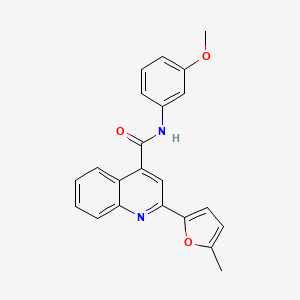 molecular formula C22H18N2O3 B11113674 N-(3-methoxyphenyl)-2-(5-methylfuran-2-yl)quinoline-4-carboxamide 