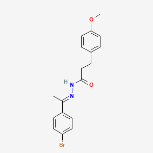 molecular formula C18H19BrN2O2 B11113713 N'-[(1E)-1-(4-bromophenyl)ethylidene]-3-(4-methoxyphenyl)propanehydrazide 