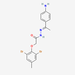 molecular formula C17H17Br2N3O2 B11113742 N'-[(1E)-1-(4-aminophenyl)ethylidene]-2-(2,6-dibromo-4-methylphenoxy)acetohydrazide 