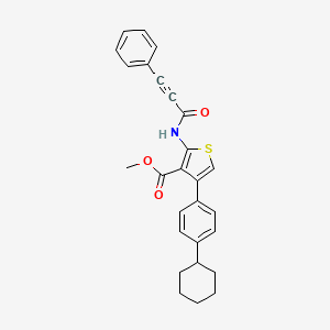molecular formula C27H25NO3S B11113778 Methyl 4-(4-cyclohexylphenyl)-2-[(3-phenylprop-2-ynoyl)amino]thiophene-3-carboxylate 
