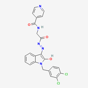 molecular formula C23H17Cl2N5O3 B11113842 N-({N'-[(3E)-1-[(3,4-Dichlorophenyl)methyl]-2-oxo-2,3-dihydro-1H-indol-3-ylidene]hydrazinecarbonyl}methyl)pyridine-4-carboxamide 