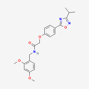 molecular formula C22H25N3O5 B11113849 N-(2,4-dimethoxybenzyl)-2-{4-[3-(propan-2-yl)-1,2,4-oxadiazol-5-yl]phenoxy}acetamide 