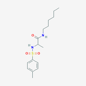 molecular formula C16H26N2O3S B11114272 N-hexyl-N~2~-[(4-methylphenyl)sulfonyl]alaninamide 
