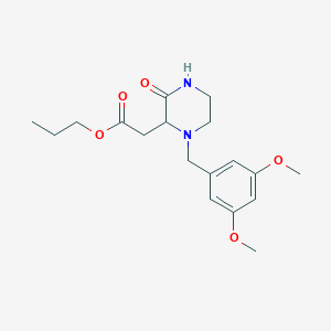 molecular formula C18H26N2O5 B11114652 Propyl [1-(3,5-dimethoxybenzyl)-3-oxopiperazin-2-yl]acetate 