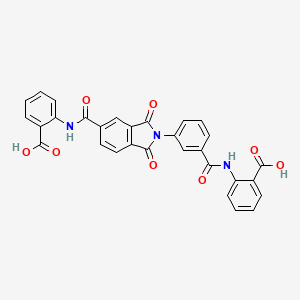 molecular formula C30H19N3O8 B11114676 2-{[(3-{5-[(2-carboxyphenyl)carbamoyl]-1,3-dioxo-1,3-dihydro-2H-isoindol-2-yl}phenyl)carbonyl]amino}benzoic acid 