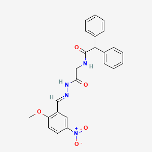 molecular formula C24H22N4O5 B11114862 N-(2-{2-[(E)-1-(2-Methoxy-5-nitrophenyl)methylidene]hydrazino}-2-oxoethyl)-2,2-diphenylacetamide 