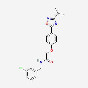 molecular formula C20H20ClN3O3 B11114878 N-(3-chlorobenzyl)-2-{4-[3-(propan-2-yl)-1,2,4-oxadiazol-5-yl]phenoxy}acetamide 