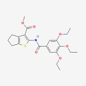molecular formula C22H27NO6S B11115125 methyl 2-{[(3,4,5-triethoxyphenyl)carbonyl]amino}-5,6-dihydro-4H-cyclopenta[b]thiophene-3-carboxylate 