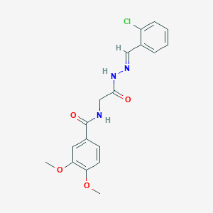 molecular formula C18H18ClN3O4 B11115395 N-(2-(2-(2-Chlorobenzylidene)hydrazino)-2-oxoethyl)-3,4-dimethoxybenzamide CAS No. 324032-37-3