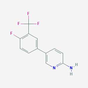 molecular formula C12H8F4N2 B111156 5-(4-Fluoro-3-(trifluoromethyl)phenyl)pyridin-2-amine CAS No. 1110656-35-3