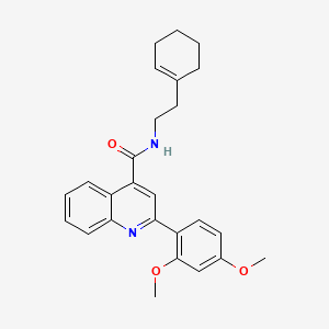 molecular formula C26H28N2O3 B11116186 N-[2-(cyclohex-1-en-1-yl)ethyl]-2-(2,4-dimethoxyphenyl)quinoline-4-carboxamide 