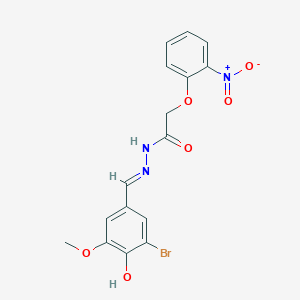 molecular formula C16H14BrN3O6 B11116199 N'-[(E)-(3-bromo-4-hydroxy-5-methoxyphenyl)methylidene]-2-(2-nitrophenoxy)acetohydrazide 