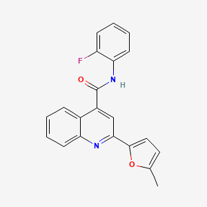 molecular formula C21H15FN2O2 B11116244 N-(2-fluorophenyl)-2-(5-methylfuran-2-yl)quinoline-4-carboxamide 