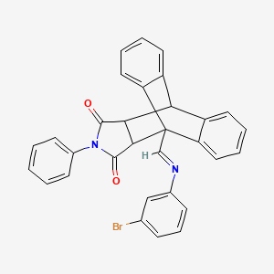 molecular formula C31H21BrN2O2 B11116268 1-{(E)-[(3-bromophenyl)imino]methyl}-17-phenyl-17-azapentacyclo[6.6.5.0~2,7~.0~9,14~.0~15,19~]nonadeca-2,4,6,9,11,13-hexaene-16,18-dione (non-preferred name) 