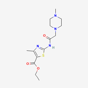 molecular formula C14H22N4O3S B11116288 Ethyl 4-methyl-2-{[(4-methylpiperazin-1-yl)acetyl]amino}-1,3-thiazole-5-carboxylate 