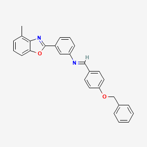 molecular formula C28H22N2O2 B11116479 N-{(Z)-[4-(benzyloxy)phenyl]methylidene}-3-(4-methyl-1,3-benzoxazol-2-yl)aniline 