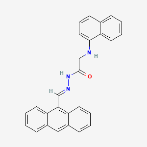 molecular formula C27H21N3O B11116531 N'-[(E)-(Anthracen-9-YL)methylidene]-2-[(naphthalen-1-YL)amino]acetohydrazide 