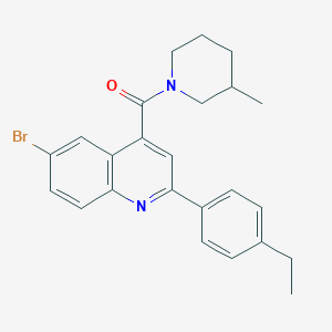 molecular formula C24H25BrN2O B11117621 [6-Bromo-2-(4-ethylphenyl)quinolin-4-yl](3-methylpiperidin-1-yl)methanone 
