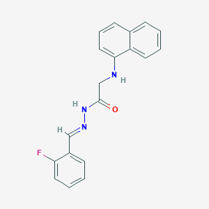 molecular formula C19H16FN3O B11117829 N'-[(E)-(2-Fluorophenyl)methylidene]-2-[(naphthalen-1-YL)amino]acetohydrazide 
