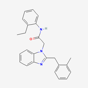 molecular formula C25H25N3O B11118033 N-(2-ethylphenyl)-2-[2-(2-methylbenzyl)-1H-benzimidazol-1-yl]acetamide 