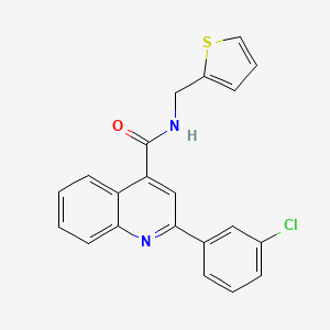 molecular formula C21H15ClN2OS B11118183 2-(3-chlorophenyl)-N-(thiophen-2-ylmethyl)quinoline-4-carboxamide 