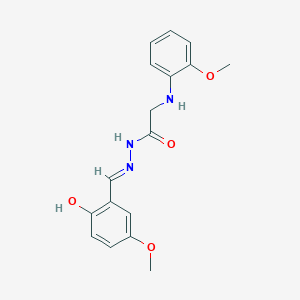 molecular formula C17H19N3O4 B11118344 N'-[(E)-(2-Hydroxy-5-methoxyphenyl)methylidene]-2-[(2-methoxyphenyl)amino]acetohydrazide 