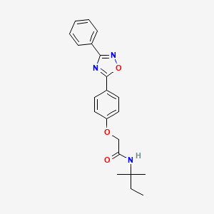 molecular formula C21H23N3O3 B11118349 N-(2-methylbutan-2-yl)-2-[4-(3-phenyl-1,2,4-oxadiazol-5-yl)phenoxy]acetamide 