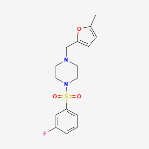 molecular formula C16H19FN2O3S B11118428 1-[(3-Fluorophenyl)sulfonyl]-4-[(5-methyl-2-furyl)methyl]piperazine 