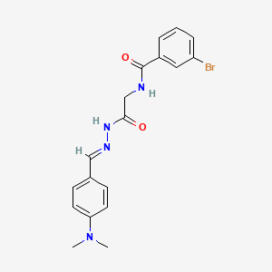 molecular formula C18H19BrN4O2 B11118453 3-Bromo-N-(2-(2-(4-(dimethylamino)benzylidene)hydrazino)-2-oxoethyl)benzamide CAS No. 324032-43-1