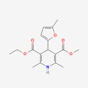 molecular formula C17H21NO5 B11118726 Ethyl methyl 2,6-dimethyl-4-(5-methylfuran-2-yl)-1,4-dihydropyridine-3,5-dicarboxylate 