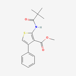 molecular formula C17H19NO3S B11118902 Methyl 2-[(2,2-dimethylpropanoyl)amino]-4-phenylthiophene-3-carboxylate 
