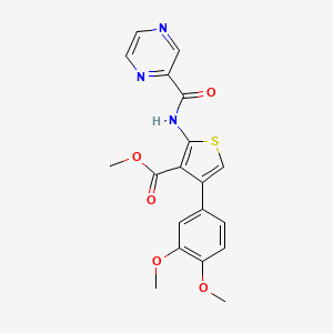 molecular formula C19H17N3O5S B11119050 Methyl 4-(3,4-dimethoxyphenyl)-2-[(pyrazin-2-ylcarbonyl)amino]thiophene-3-carboxylate 