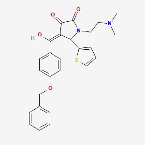molecular formula C26H26N2O4S B11119102 4-{[4-(benzyloxy)phenyl]carbonyl}-1-[2-(dimethylamino)ethyl]-3-hydroxy-5-(thiophen-2-yl)-1,5-dihydro-2H-pyrrol-2-one 