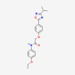 molecular formula C21H23N3O4 B11119277 N-(4-ethoxyphenyl)-2-{4-[3-(propan-2-yl)-1,2,4-oxadiazol-5-yl]phenoxy}acetamide 