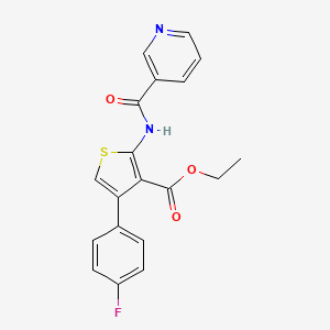 molecular formula C19H15FN2O3S B11119306 Ethyl 4-(4-fluorophenyl)-2-[(pyridin-3-ylcarbonyl)amino]thiophene-3-carboxylate 