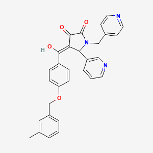 molecular formula C30H25N3O4 B11119398 3-hydroxy-4-({4-[(3-methylbenzyl)oxy]phenyl}carbonyl)-5-(pyridin-3-yl)-1-(pyridin-4-ylmethyl)-1,5-dihydro-2H-pyrrol-2-one 
