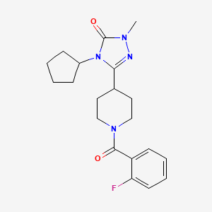 molecular formula C20H25FN4O2 B11119497 4-cyclopentyl-3-(1-(2-fluorobenzoyl)piperidin-4-yl)-1-methyl-1H-1,2,4-triazol-5(4H)-one 