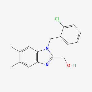 molecular formula C17H17ClN2O B11119546 [1-(2-chlorobenzyl)-5,6-dimethyl-1H-benzimidazol-2-yl]methanol 