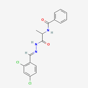 molecular formula C17H15Cl2N3O2 B11119635 N-(2-{2-[(E)-1-(2,4-Dichlorophenyl)methylidene]hydrazino}-1-methyl-2-oxoethyl)benzamide 