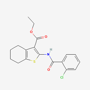 molecular formula C18H18ClNO3S B11119733 Ethyl 2-[(2-chlorobenzoyl)amino]-4,5,6,7-tetrahydro-1-benzothiophene-3-carboxylate 