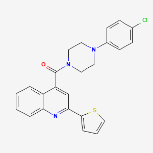 molecular formula C24H20ClN3OS B11120048 [4-(4-Chlorophenyl)piperazin-1-yl][2-(thiophen-2-yl)quinolin-4-yl]methanone 