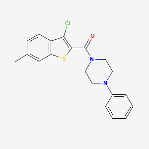 molecular formula C20H19ClN2OS B11120087 (3-Chloro-6-methyl-1-benzothiophen-2-yl)(4-phenylpiperazin-1-yl)methanone 