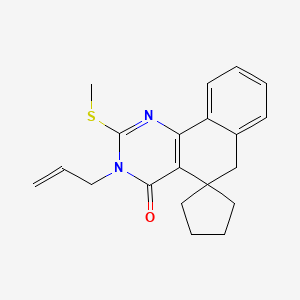 molecular formula C20H22N2OS B11120088 2-(methylsulfanyl)-3-(prop-2-en-1-yl)-3H-spiro[benzo[h]quinazoline-5,1'-cyclopentan]-4(6H)-one 