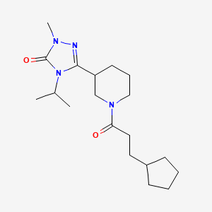molecular formula C19H32N4O2 B11120349 3-(1-(3-cyclopentylpropanoyl)piperidin-3-yl)-4-isopropyl-1-methyl-1H-1,2,4-triazol-5(4H)-one 
