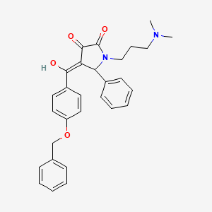 molecular formula C29H30N2O4 B11120369 4-{[4-(benzyloxy)phenyl]carbonyl}-1-[3-(dimethylamino)propyl]-3-hydroxy-5-phenyl-1,5-dihydro-2H-pyrrol-2-one 